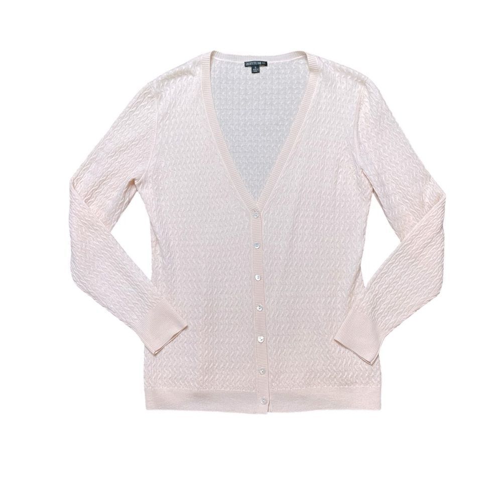 LAFAYETTE 148 100% Wool Button Down Cardigan Pink Size Small